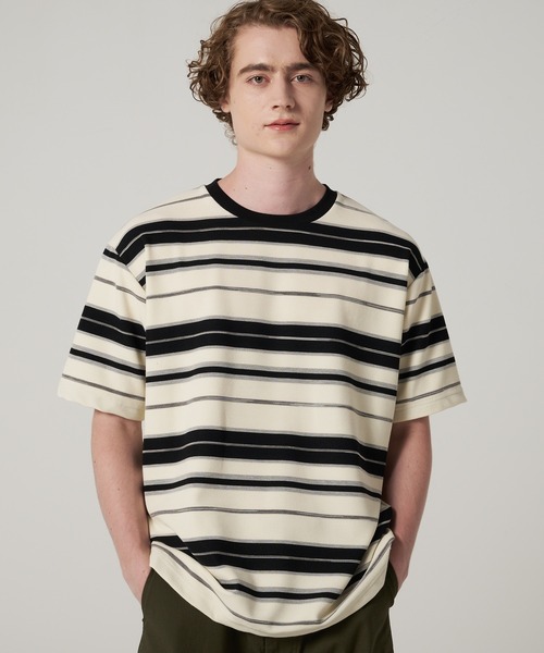 Eddie Bauer(エディーバウアー)の「マルチボーダー 半袖 Tシャツ(Tシャツ/カットソー・メンズ・ブラック系/ベージュ系/ピンク系・XXL/M/XL/L/S)」の9枚目の写真