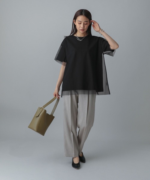 GLOBAL WORK（グローバルワーク）の「MATINEE LINE/冷感チュールレイヤーT/496996（Tシャツ/カットソー・レディース・ライトグレー/ブラック/ホワイト系その他2・REGULAR/LONG）」の12枚目の写真