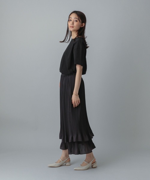 GLOBAL WORK（グローバルワーク）の「MATINEE LINE/冷感チュールレイヤーT/496996（Tシャツ/カットソー・レディース・ライトグレー/ブラック/ホワイト系その他2・REGULAR/LONG）」の20枚目の写真