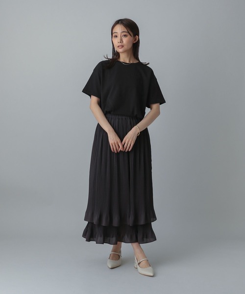 GLOBAL WORK（グローバルワーク）の「MATINEE LINE/冷感チュールレイヤーT/496996（Tシャツ/カットソー・レディース・ライトグレー/ブラック/ホワイト系その他2・REGULAR/LONG）」の21枚目の写真