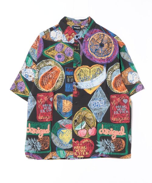 Desigual(デシグアル)の「フルーツ柄の半袖シャツ(シャツ/ブラウス・メンズ・ブラック・L/S/XL/M)」の7枚目の写真