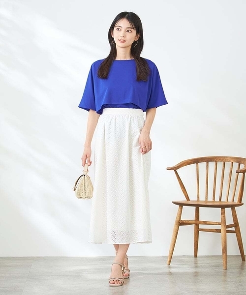 a.v.v（アーヴェヴェ）の「【接触冷感/UVカット】レイヤードライクカットソー（Tシャツ/カットソー・レディース・グレー系その他/ブルー/チャコールグレー・38/36/40）」の9枚目の写真