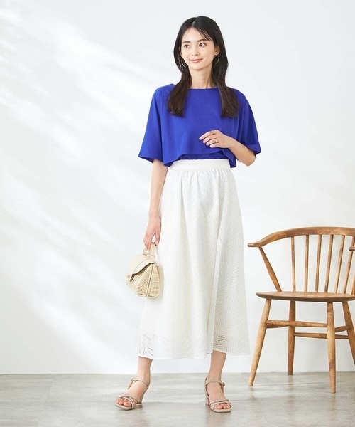 a.v.v（アーヴェヴェ）の「【接触冷感/UVカット】レイヤードライクカットソー（Tシャツ/カットソー・レディース・グレー系その他/ブルー/チャコールグレー・38/36/40）」の10枚目の写真