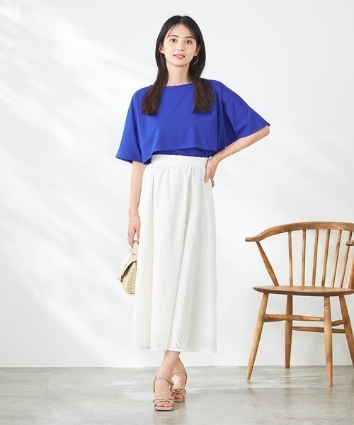 a.v.v（アーヴェヴェ）の「【接触冷感/UVカット】レイヤードライクカットソー（Tシャツ/カットソー・レディース・グレー系その他/ブルー/チャコールグレー・38/36/40）」の11枚目の写真