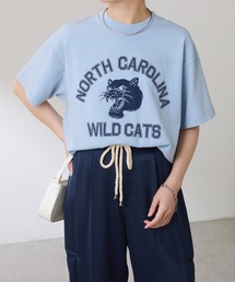 【美品】COLLAGE GALLARDAGALANTE　スパンコールTシャツ　紺 COLLAGE GALLARDAGALANTE tシャツ ジョーゼット半袖T/WEB限定
