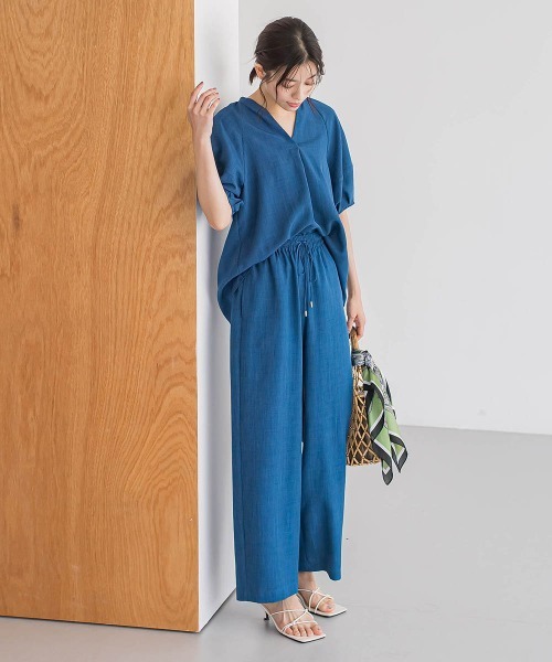 Droite lautreamont（ドロワットロートレアモン）の「タンブラーブッチャーキーネックブラウス≪手洗い可能≫（シャツ/ブラウス・レディース・チャコールグレー/ライトグレー/ブルー・M）」の18枚目の写真