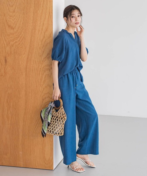 Droite lautreamont（ドロワットロートレアモン）の「タンブラーブッチャーキーネックブラウス≪手洗い可能≫（シャツ/ブラウス・レディース・チャコールグレー/ライトグレー/ブルー・M）」の19枚目の写真