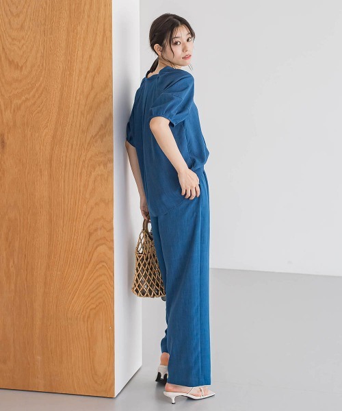 Droite lautreamont（ドロワットロートレアモン）の「タンブラーブッチャーキーネックブラウス≪手洗い可能≫（シャツ/ブラウス・レディース・チャコールグレー/ライトグレー/ブルー・M）」の22枚目の写真