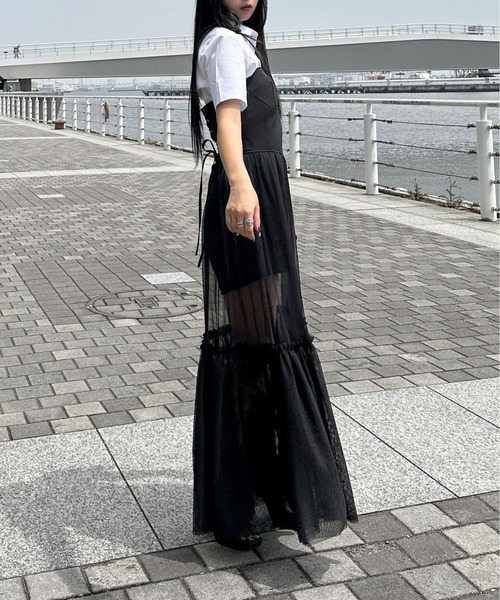 LVEU.（ラブユ.）の「【LVEU.】スリムシルエットシャツ / トップス シャツ ブラウス 半袖 レギュラーカラー スリム タイト コンパクト ブラック ホワイト ブルー（シャツ/ブラウス・レディース・ホワイト/ブラック/ブルー・FREE）」の15枚目の写真