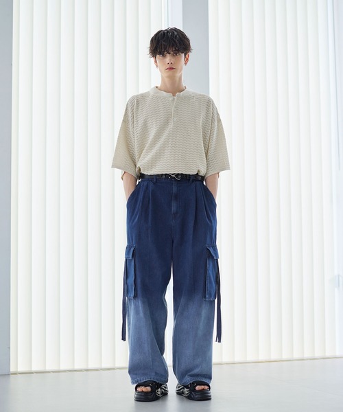 新品　ISOOK グラデーションデニム Confirm ジーンズ 25SS「新色追加」ヴィンテージメイク 箔デニム