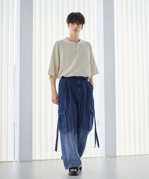 グラデーションデニムカーゴパンツ（デニムパンツ）｜ETELIO