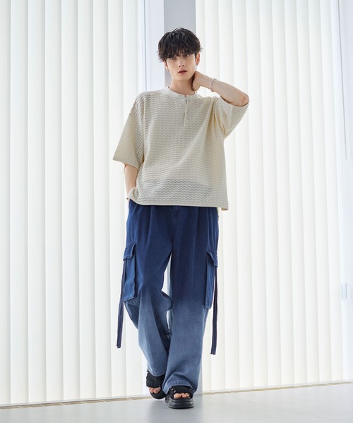 ETELIO（エテリオ）の「グラデーションデニムカーゴパンツ（デニムパンツ・メンズ・ブラック/ブルー・L/M/S/XL）」の14枚目の写真