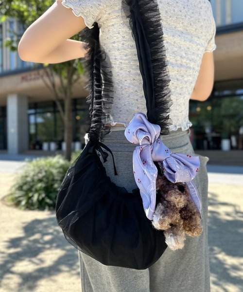 Alley Tokyo(アリートーキョー)の「チュールフリフリBag(ショルダーバッグ・レディース・オフホワイト/ブラック・FREE)」の2枚目の写真