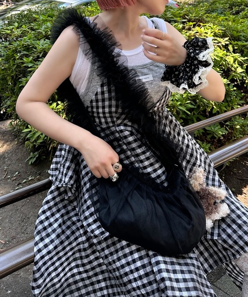 Alley Tokyo(アリートーキョー)の「チュールフリフリBag(ショルダーバッグ・レディース・オフホワイト/ブラック・FREE)」の7枚目の写真