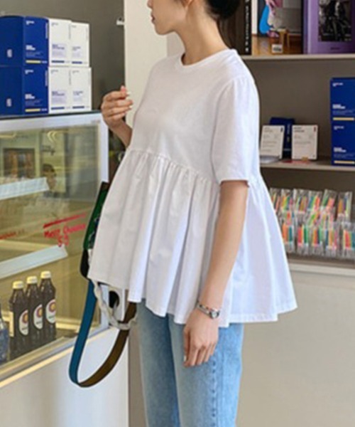 ONEP STAR(ワンピスター)の「五分袖ペプラム風カットソー(Tシャツ/カットソー・レディース・ホワイト/ブラック・MEDIUM/LARGE/X-LARGE)」の17枚目の写真