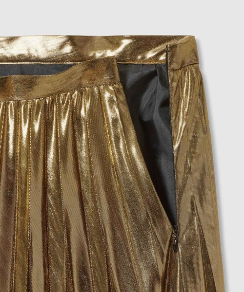 allureville（アルアバイル）の「メタリック切替プリーツスカート（スカート・レディース・シルバー/ゴールド・2）」の12枚目の写真