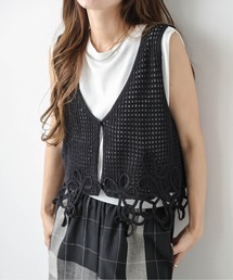 かぎ編みニットビスチェ