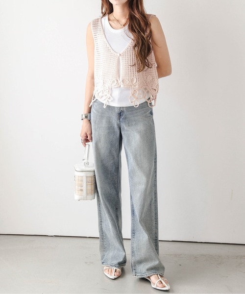 AMELY(エミリー)の「かぎ編みニットビスチェ(その他トップス・レディース・ホワイト/ブラック/ピンク/モカ・フリー)」の22枚目の写真