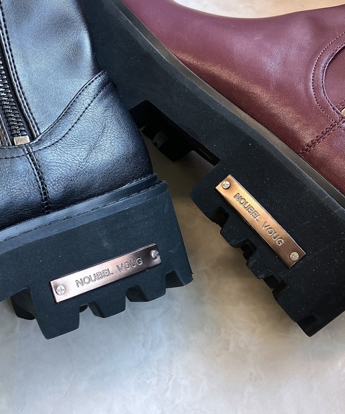 Noubel Voug Relax（ヌーベルヴォーグリラックス）の「タンクソール やわらかミドルブーツ（ブーツ・レディース・ワインレッド/ブラック・24cm/23.5cm/22.5cm/24.5cm/23cm）」の4枚目の写真