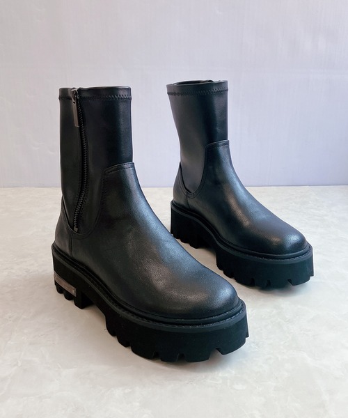 Noubel Voug Relax（ヌーベルヴォーグリラックス）の「タンクソール やわらかミドルブーツ（ブーツ・レディース・ワインレッド/ブラック・24cm/23.5cm/22.5cm/24.5cm/23cm）」の8枚目の写真