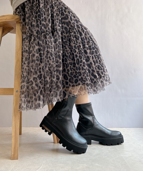 Noubel Voug Relax（ヌーベルヴォーグリラックス）の「タンクソール やわらかミドルブーツ（ブーツ・レディース・ワインレッド/ブラック・24cm/23.5cm/22.5cm/24.5cm/23cm）」の10枚目の写真