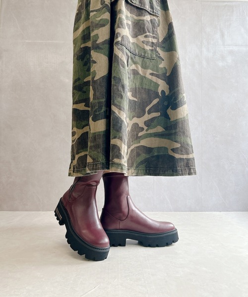 Noubel Voug Relax（ヌーベルヴォーグリラックス）の「タンクソール やわらかミドルブーツ（ブーツ・レディース・ワインレッド/ブラック・24cm/23.5cm/22.5cm/24.5cm/23cm）」の14枚目の写真