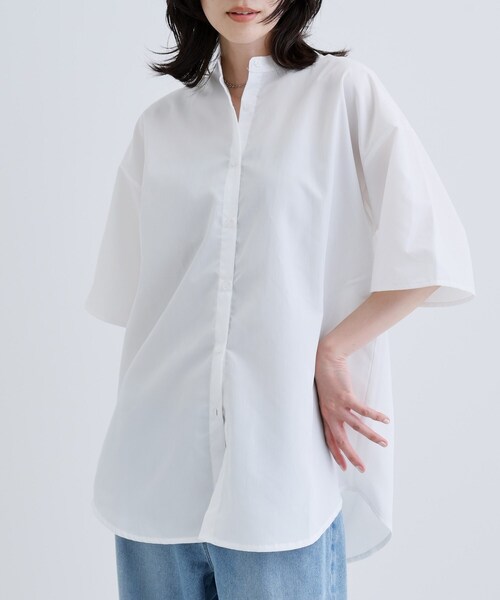 GALLEST(ギャレスト)の「【一部店舗限定】ベアトップ付き半袖ワイドシャツ(シャツ/ブラウス・レディース・ライトブルー/ホワイト・38)」の8枚目の写真
