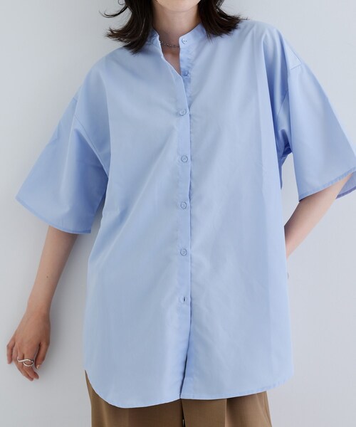 【新品】GALLEST 半袖ブラウス セール】【一部店舗限定】ベアトップ付き半袖ワイドシャツ