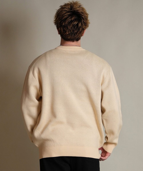 THRASHER(スラッシャー)の「THRASHER/スラッシャー ニット セーター クルーネック 反転ロゴ ジャガード織り 254TH1KN071(ニット/セーター・メンズ・ブラウン/ネイビー/アイボリー/ブラック・M/L/XL)」の6枚目の写真