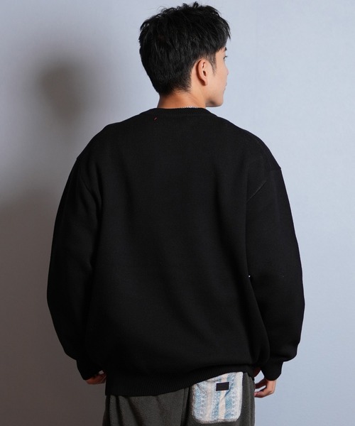 THRASHER(スラッシャー)の「THRASHER/スラッシャー ニット セーター クルーネック 反転ロゴ ジャガード織り 254TH1KN071(ニット/セーター・メンズ・ブラウン/ネイビー/アイボリー/ブラック・M/L/XL)」の12枚目の写真