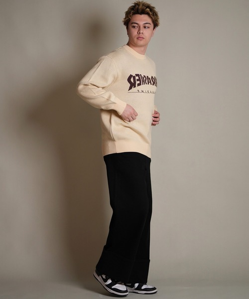 THRASHER(スラッシャー)の「THRASHER/スラッシャー ニット セーター クルーネック 反転ロゴ ジャガード織り 254TH1KN071(ニット/セーター・メンズ・ブラウン/ネイビー/アイボリー/ブラック・M/L/XL)」の10枚目の写真