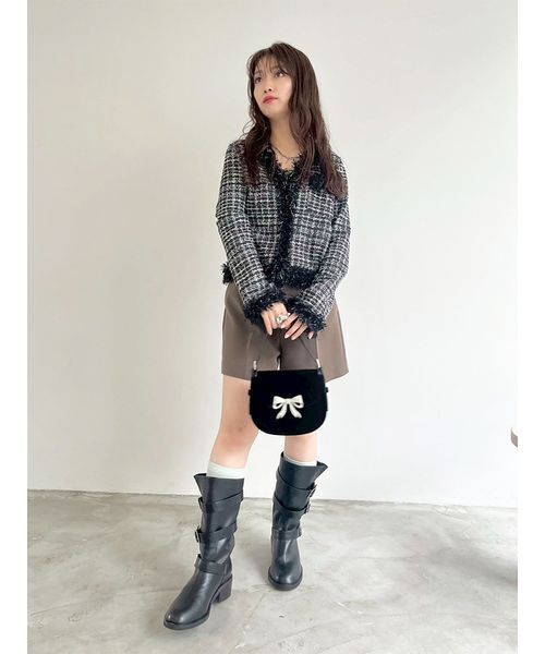 LILY BROWN 3バックルミドルブーツ　ブラック 3バックルミドルブーツ（ブーツ）｜LILY BROWN（リリーブラウン）の