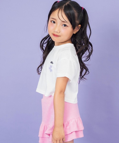 ANAP kids(アナップキッズ)の「フラワーポイント クロップドTシャツ(Tシャツ/カットソー・キッズ・ホワイト/ネイビー・120cm/110cm/130cm)」の9枚目の写真