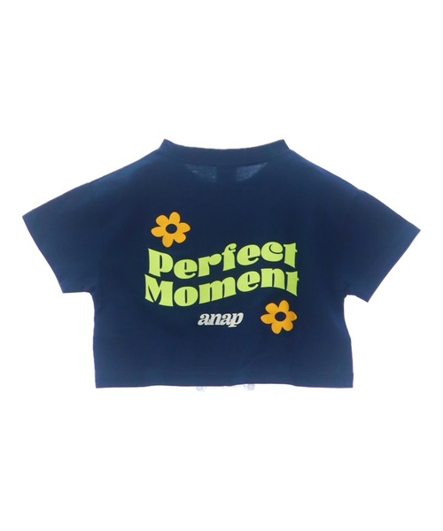 ANAP kids(アナップキッズ)の「フラワーポイント クロップドTシャツ(Tシャツ/カットソー・キッズ・ホワイト/ネイビー・120cm/110cm/130cm)」の19枚目の写真
