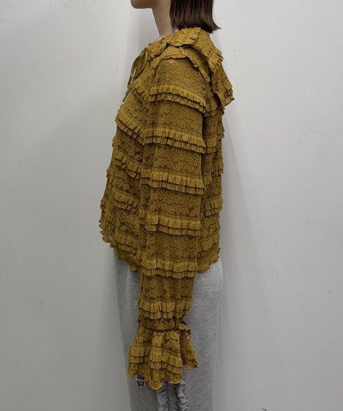 CIAOPANIC（チャオパニック）の「セーラーカラーレースフリルトップス（Tシャツ/カットソー・レディース・アイボリー/カーキ/ブラック・ONE SIZE）」の22枚目の写真