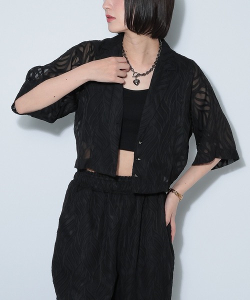 PAGEBOY(ページボーイ)の「リーフジャガードセットアップシャツ【セットアップ対応】(シャツ/ブラウス・レディース・オフホワイト/ブラック・FREE)」の10枚目の写真