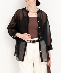 MICO COULIER（ミコクリエ）の「シアーリネンライクシャツ　バイカラー（シャツ/ブラウス）」