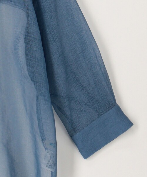 MICO COULIER（ミコクリエ）の「シアーリネンライクシャツ　バイカラー（シャツ/ブラウス・レディース・モカ/ライトブルー/ブラック・38）」の20枚目の写真