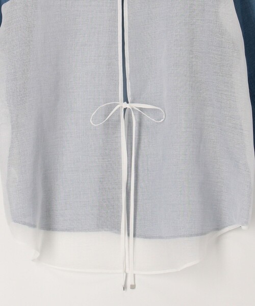 MICO COULIER（ミコクリエ）の「シアーリネンライクシャツ　バイカラー（シャツ/ブラウス・レディース・モカ/ライトブルー/ブラック・38）」の22枚目の写真