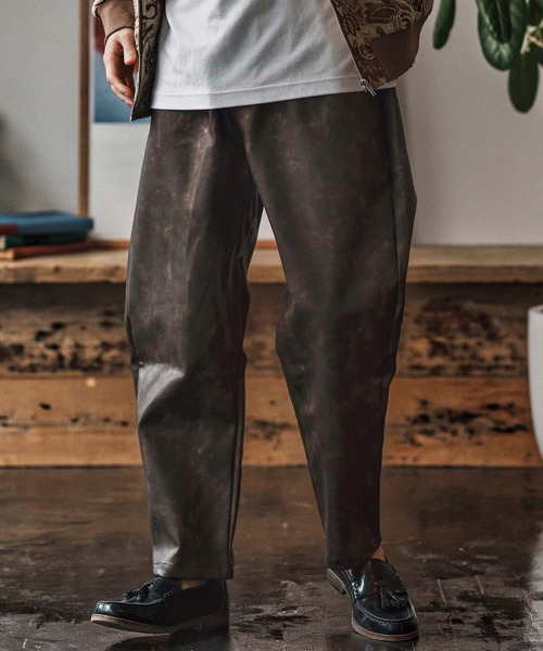 セール】mp13960- Tie dyed Synthetic Leather Balloon Pants レザー