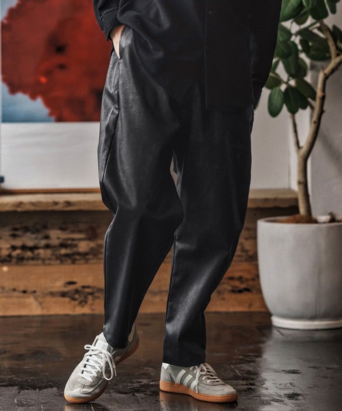 セール】mp13960- Tie dyed Synthetic Leather Balloon Pants レザー