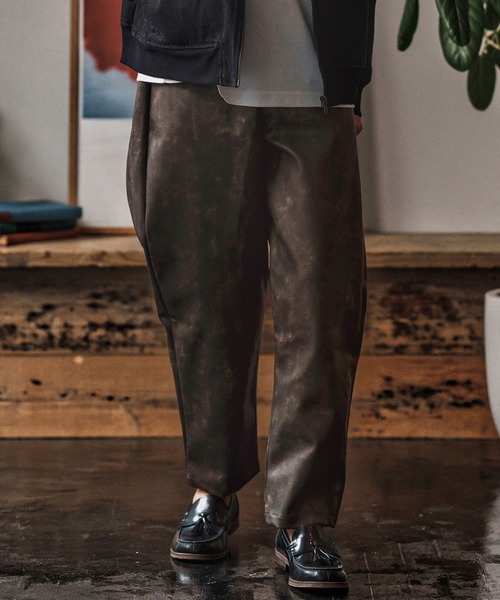 CAMBIO(カンビオ)の「mp13960- Tie dyed Synthetic Leather Balloon Pants レザーバルーンパンツ(CAM25AW-009)(その他パンツ・メンズ・ブラック/ダークブラウン・L/M/S)」の11枚目の写真