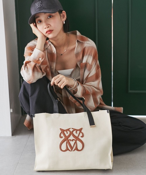 VIS（ビス）の「【軽量】【2WAY】ビッグロゴキャリーオントートバッグ（トートバッグ・レディース・ブラック/キナリ・FREE）」の18枚目の写真