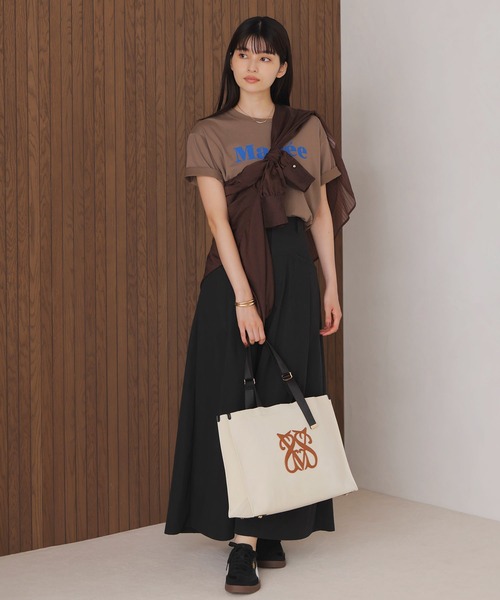 VIS（ビス）の「【軽量】【2WAY】ビッグロゴキャリーオントートバッグ（トートバッグ・レディース・ブラック/キナリ・FREE）」の4枚目の写真