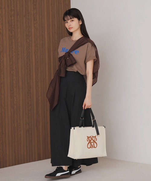 VIS（ビス）の「【軽量】【2WAY】ビッグロゴキャリーオントートバッグ（トートバッグ・レディース・ブラック/キナリ・FREE）」の3枚目の写真