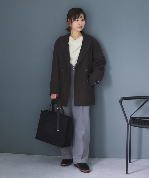 VIS（ビス）の「【軽量】【2WAY】ビッグロゴキャリーオントートバッグ（トートバッグ・レディース・ブラック/キナリ・FREE）」の10枚目の写真