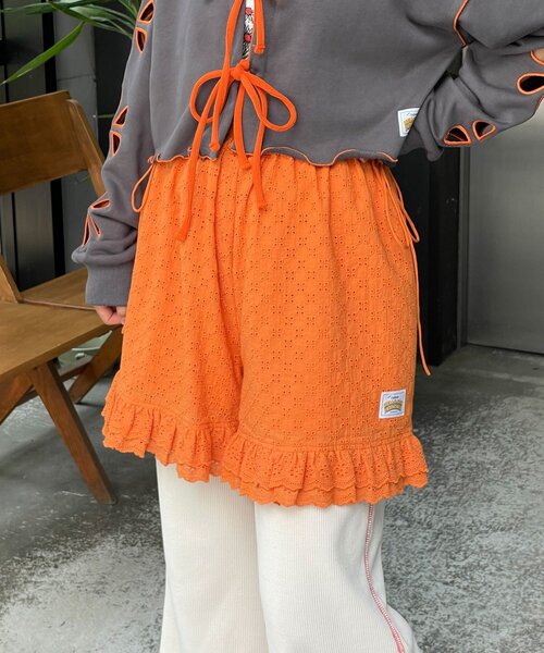 HELLO.SANFRANCISCO（ハローサンフランシスコ）の「【HELLO.SANFRANCISCO/ハローサンフランシスコ】レースフリルショートパンツ（その他パンツ・レディース・ホワイト/パープル/ブラック/オレンジ・ONE SIZE）」の4枚目の写真