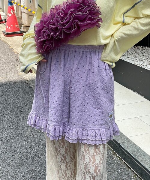 HELLO.SANFRANCISCO（ハローサンフランシスコ）の「【HELLO.SANFRANCISCO/ハローサンフランシスコ】レースフリルショートパンツ（その他パンツ・レディース・ホワイト/パープル/ブラック/オレンジ・ONE SIZE）」の19枚目の写真