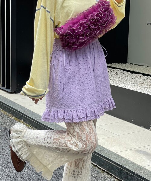 HELLO.SANFRANCISCO（ハローサンフランシスコ）の「【HELLO.SANFRANCISCO/ハローサンフランシスコ】レースフリルショートパンツ（その他パンツ・レディース・ホワイト/パープル/ブラック/オレンジ・ONE SIZE）」の21枚目の写真