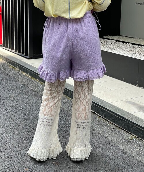 HELLO.SANFRANCISCO（ハローサンフランシスコ）の「【HELLO.SANFRANCISCO/ハローサンフランシスコ】レースフリルショートパンツ（その他パンツ・レディース・ホワイト/パープル/ブラック/オレンジ・ONE SIZE）」の12枚目の写真